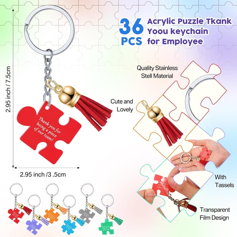 Employee Appreciation Gift Set: 10 Pens & Keychains with Thank You Cards