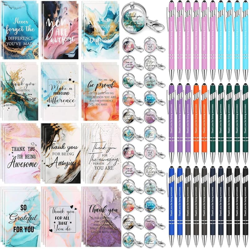 Inspirational Gift Set for Teachers - Notepads, Pens, Keychains