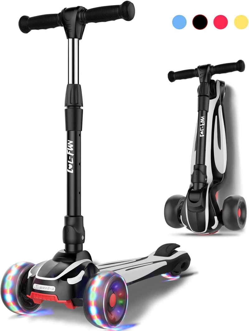 Toddler Kick Scooter with LED Lights for Kids Ages 3-12
