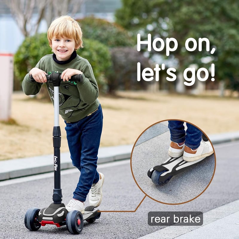 Toddler Kick Scooter with LED Lights for Kids Ages 3-12