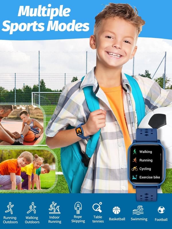 Kids Smart Watch with Sleep Mode & 19 Sports Modes - Blue