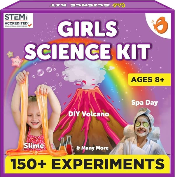 Girls Science Kit - 150+ Experiments for Ages 8-12 - Educational STEM Gift