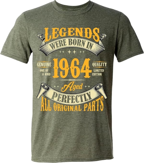 60th Birthday Tee for Men, Vintage 1964 Legends Shirt
