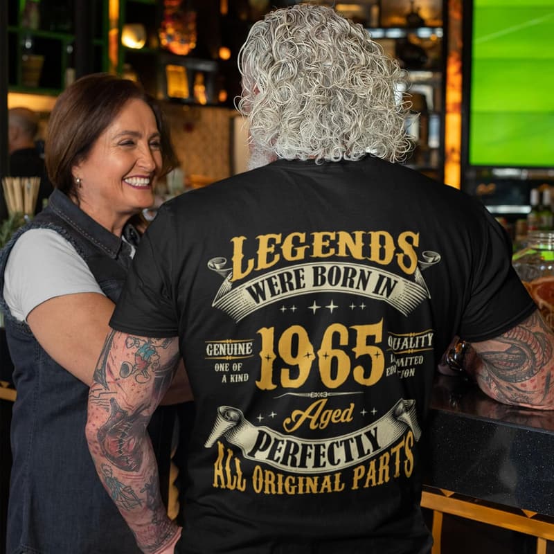 Legends Born in 1965 Vintage 60th Birthday Tee for Men