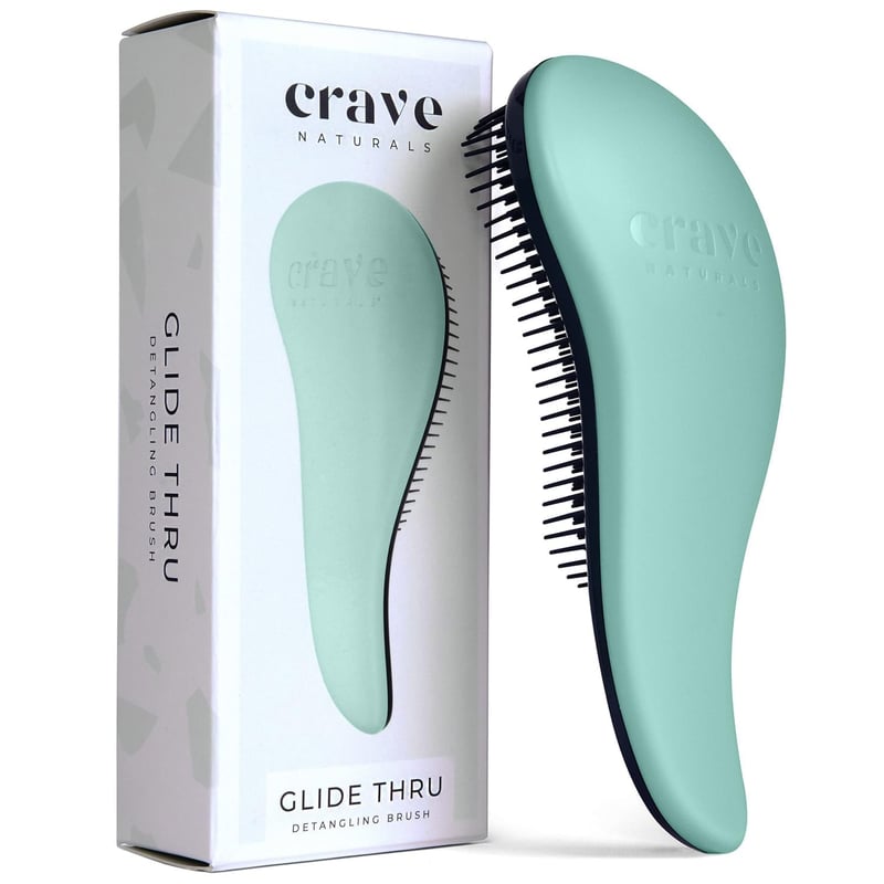 Gentle Detangling Brush for Kids & Adults - Travel-Friendly Turquoise