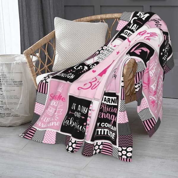 13th Birthday Throw Blanket for Girls, 60x50 Inch