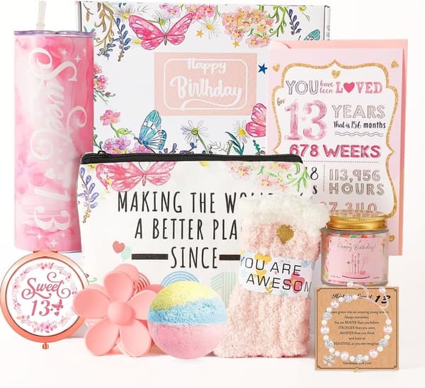 Trendy 13th Birthday Gift Box for Girls