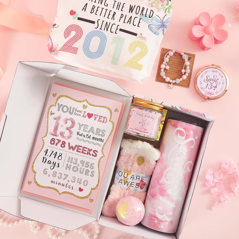 Trendy 13th Birthday Gift Box for Girls