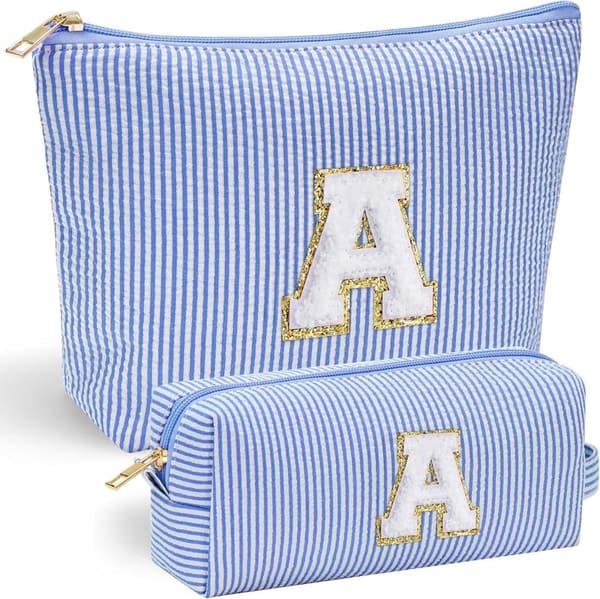 Teen Girl Makeup Bag - Travel Cosmetic Bag - Blue Gift