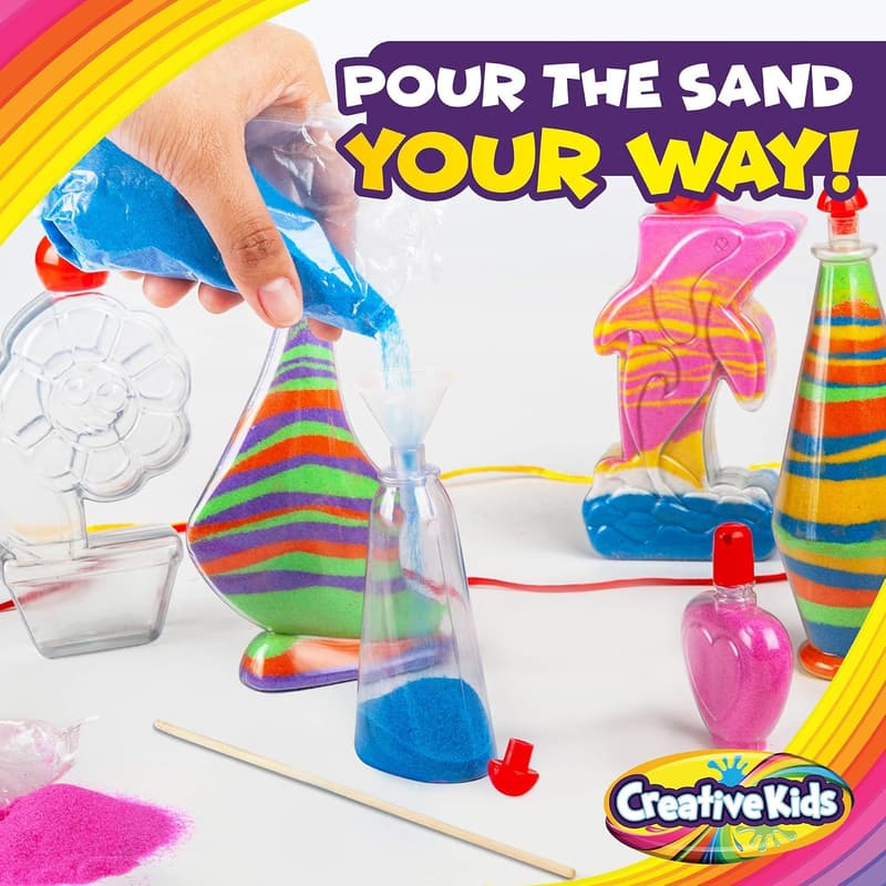 Kids' Sand Art Activity Kit - 10 Bottles & Glitter Sand