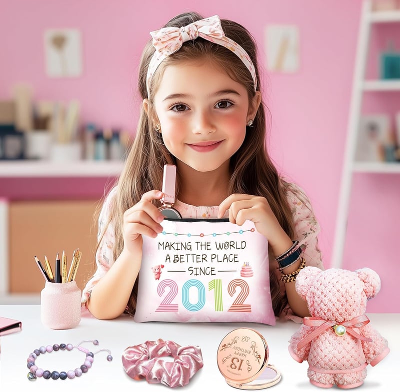 13th Birthday Gift Set for Girls - 12 Bear-themed Items