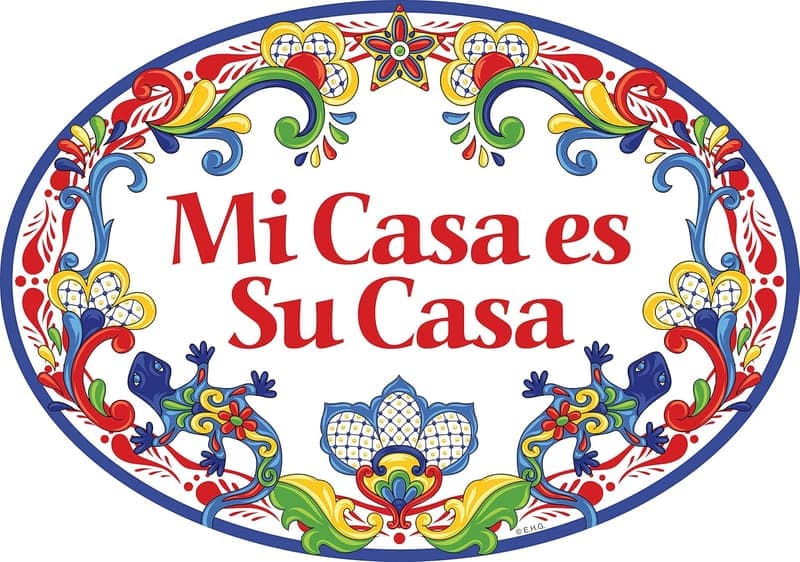 Ceramic Bienvenidos Sign - 'Mi Casa es Su Casa' Door Decor