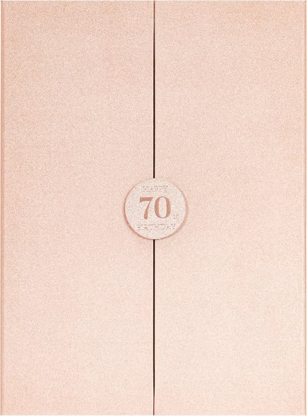 70th Birthday Rose Gold Guestbook Alternative with Blank Pages
