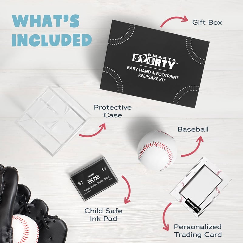 Baseball Handprint Kit - Unique Gift for New Dads and Baby Boys
