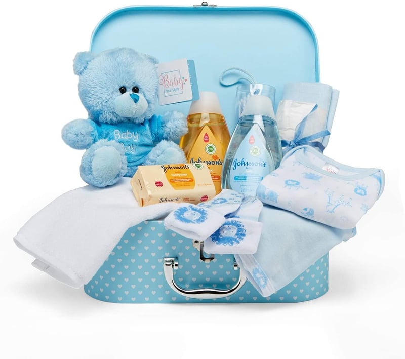 New Baby Boy Gift Set - 12 pcs Essentials Hamper in Blue