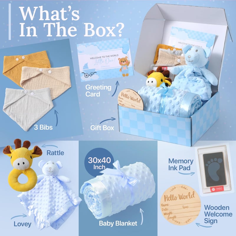 Premium 10-Piece Baby Boy Keepsake Bundle for Showers