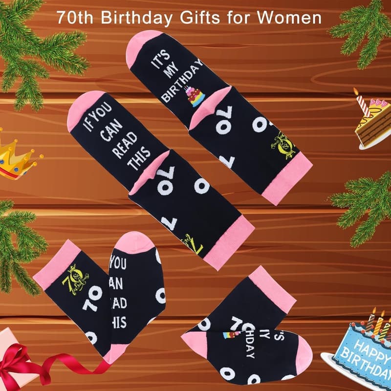 Birthday Socks for Women, Age 30-90, Fun Novelty Gift