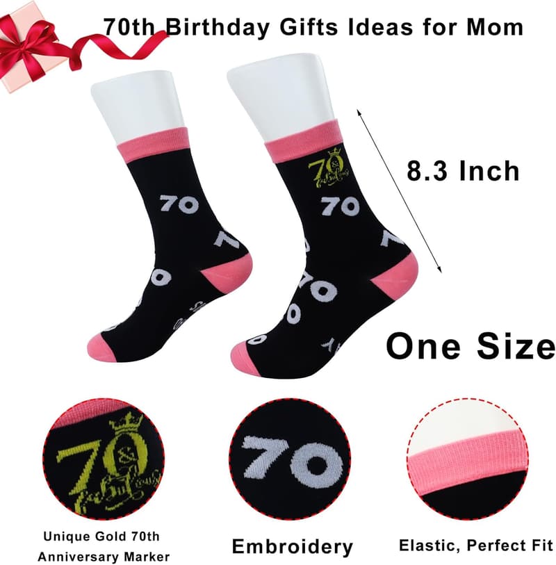 Birthday Socks for Women, Age 30-90, Fun Novelty Gift