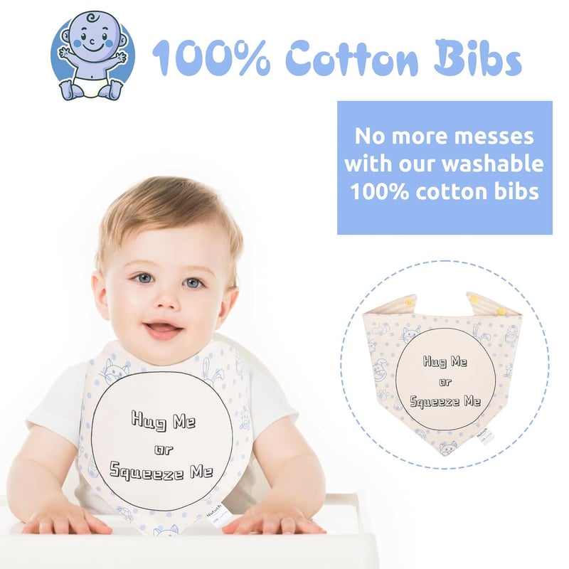 Newborn Baby Gift Set with Blanket, Teether, Bibs & Card