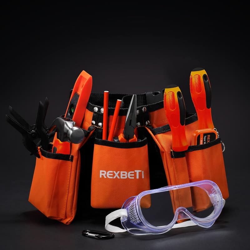 Kids Tool Set with Real Hand Tools and Reinforced Tool Belt