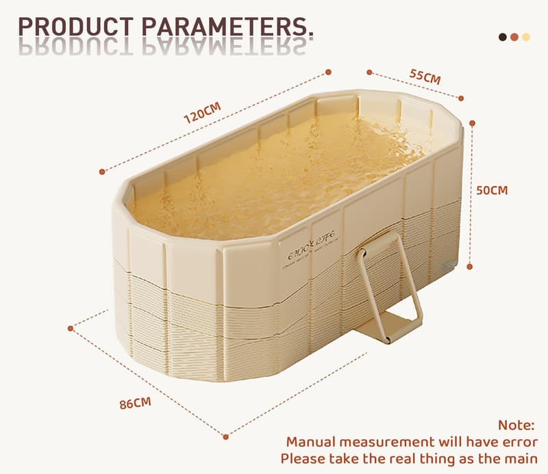 Portable Ice Bath Tub for Adults - Foldable Insulated with Lid