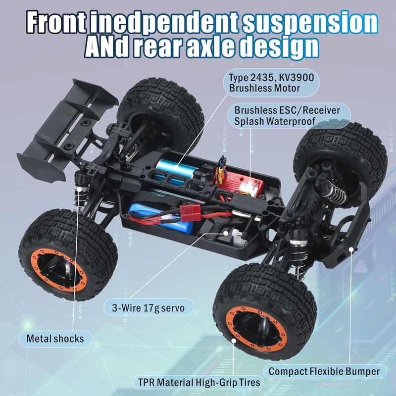 High-Speed 1:16 Scale 4WD Brushless RC Off-Road Car for Adults
