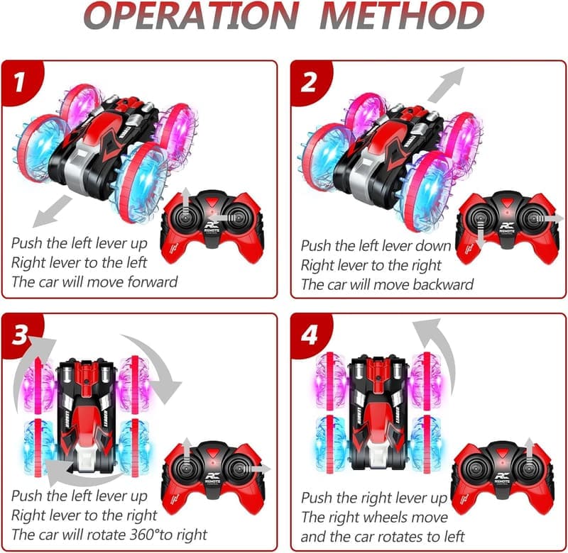 Amphibious Stunt RC Car & Boat with LED Lights for Kids