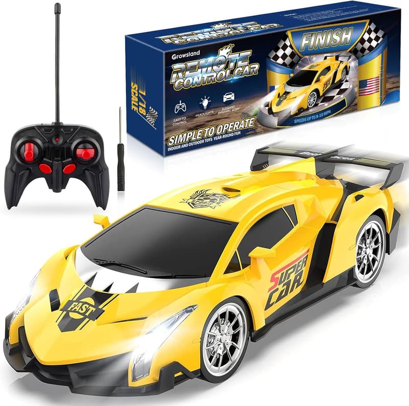Remote Control Car with Lights - Electric Hobby Racing Toy for Kids