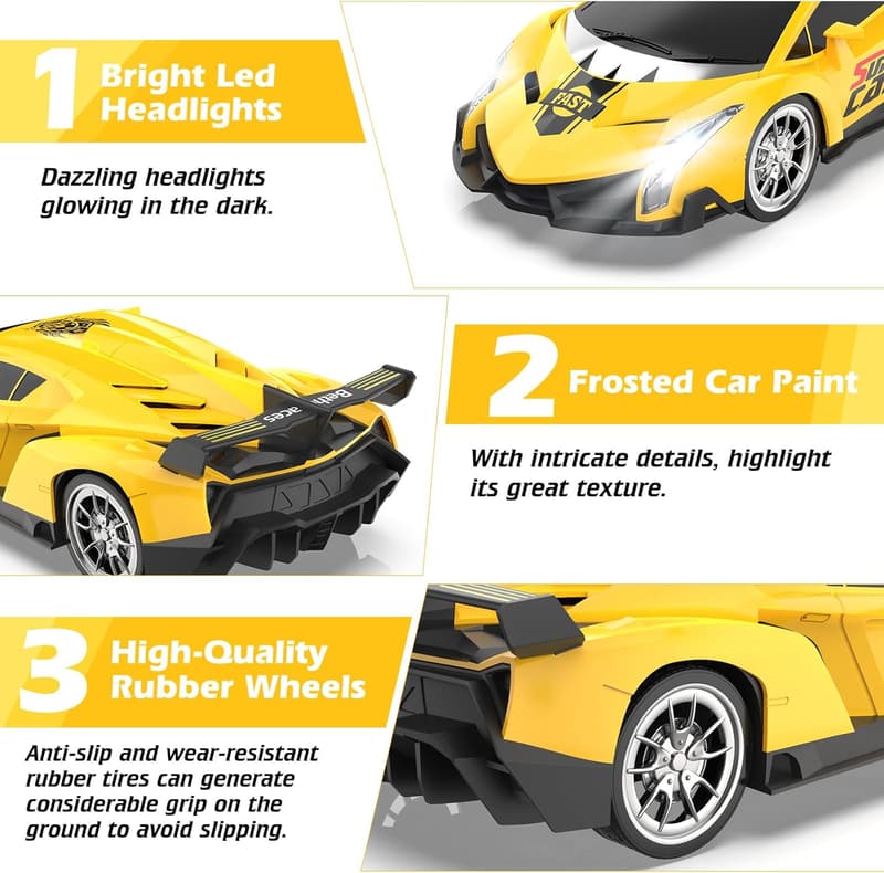 Remote Control Car with Lights - Electric Hobby Racing Toy for Kids