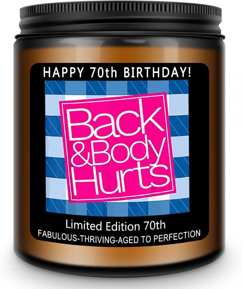 70th Birthday Candle Gift for Him & Her - Funny Humor Design