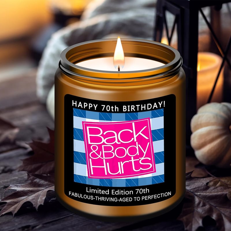 70th Birthday Candle Gift for Him & Her - Funny Humor Design