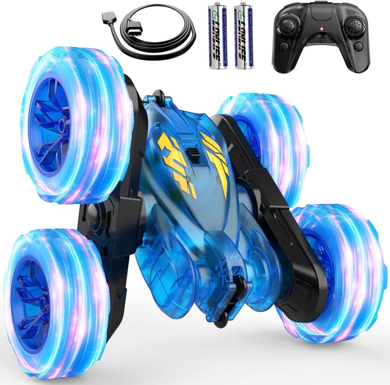 Stunt Remote Control Car for Kids with Colorful Lights
