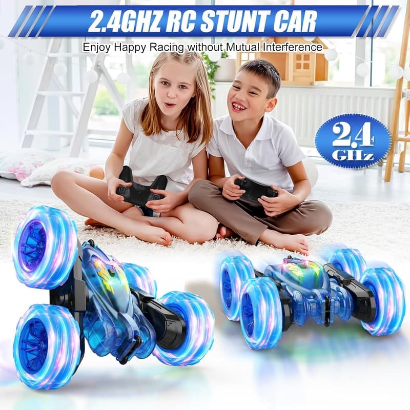 Stunt Remote Control Car for Kids with Colorful Lights
