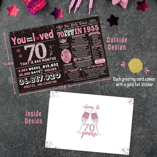 70th Birthday Gifts & Decorations for Women