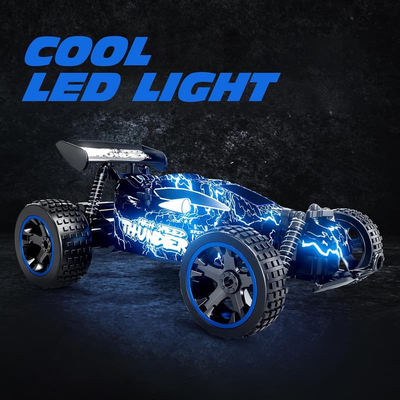 Remote Control Car with LED Lights - All-Terrain 1:18 Scale Truck