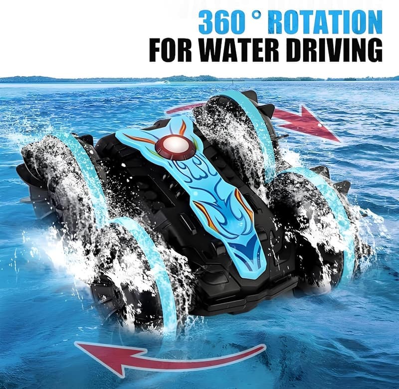 All-Terrain Amphibious RC Stunt Car for Kids 6-12