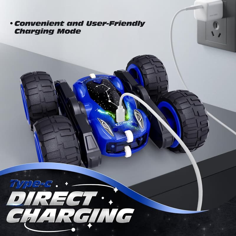 Remote Control Stunt Car with USB-C Charging - 360° Rotation
