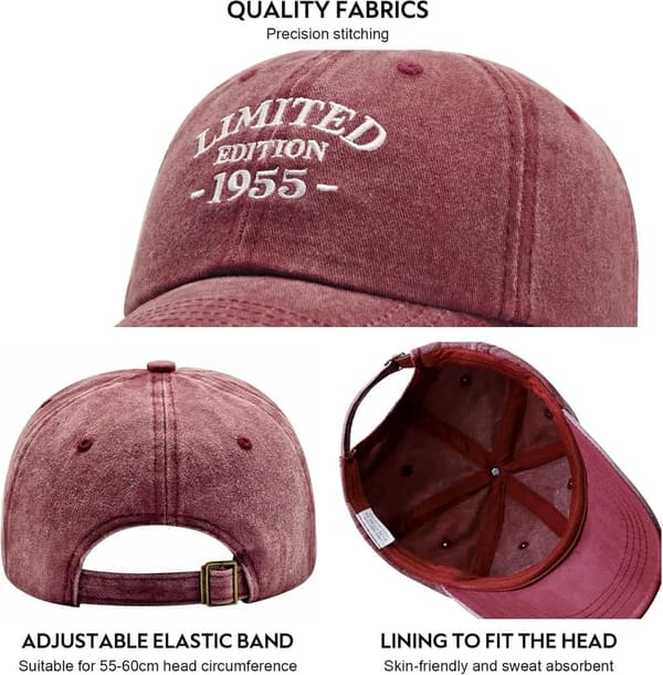 70th Birthday Adjustable Embroidered Baseball Caps