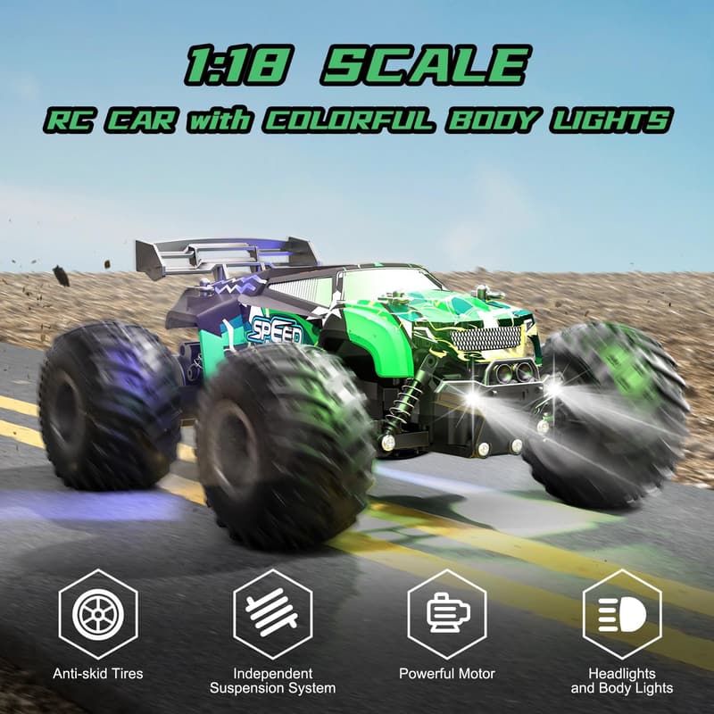 All-Terrain RC Monster Truck with Rechargeable Batteries for Kids