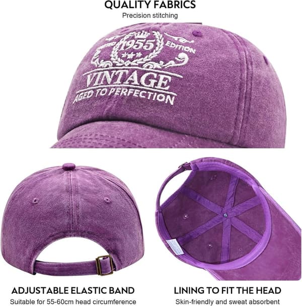 70th Birthday Embroidered Adjustable Baseball Cap