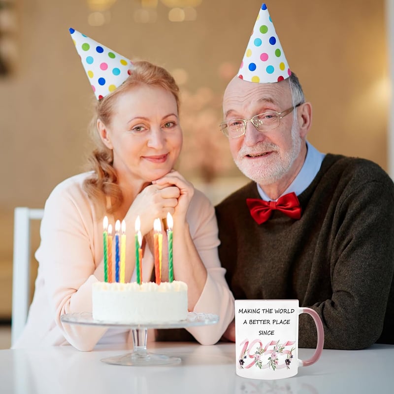 70th Birthday Vintage Coffee Mug with Silicone Coaster