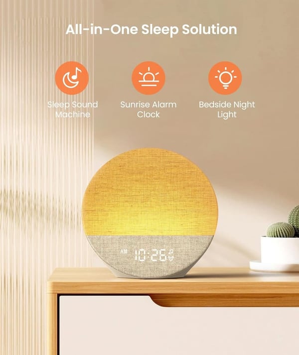 Sunrise Alarm Clock & Sound Machine with Dimmable Night Light