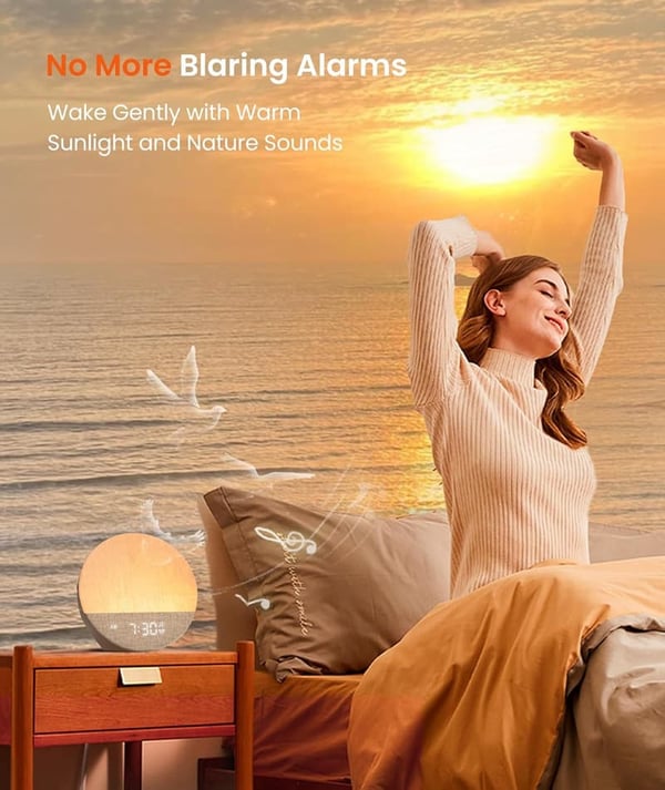 Sunrise Alarm Clock & Sound Machine with Dimmable Night Light