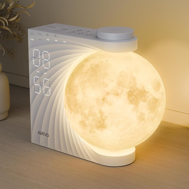 Sunrise Alarm Clock with Moon Night Light & White Noise