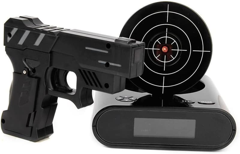 Creative Gun Alarm Clock - Black Target Design