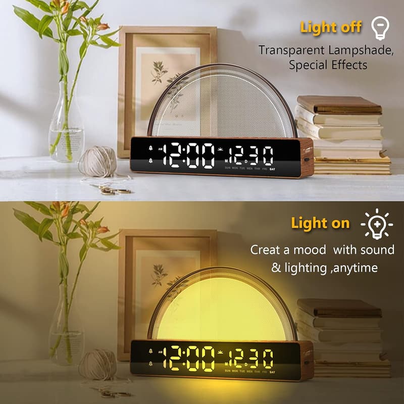 Sunrise Alarm Clock with 6 Sounds and 7 Color Light