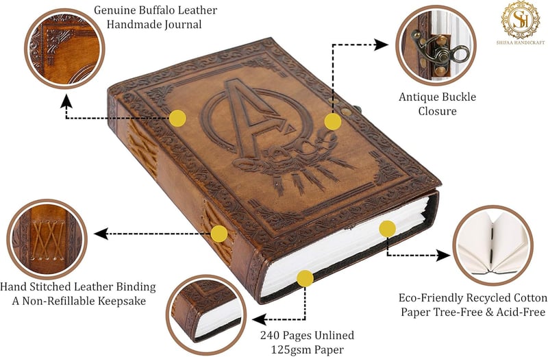 Avengers Vintage Leather Sketchbook Journal for Men & Frauen