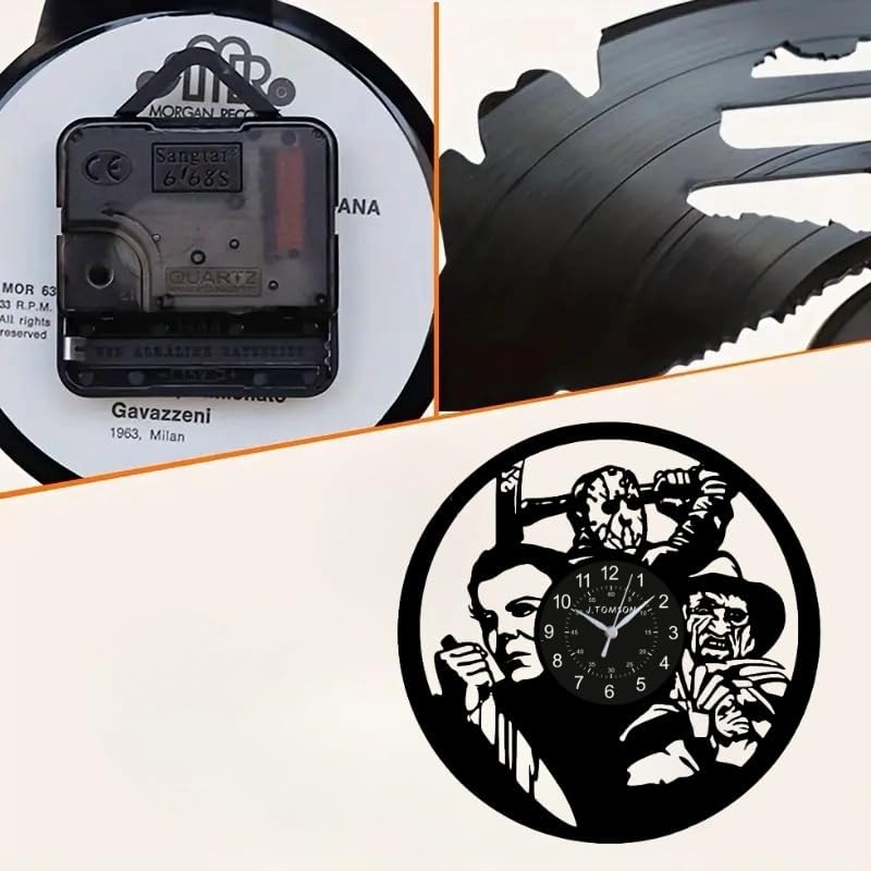 Horror Movie Characters LED Wall Clock, 12-Inch Black