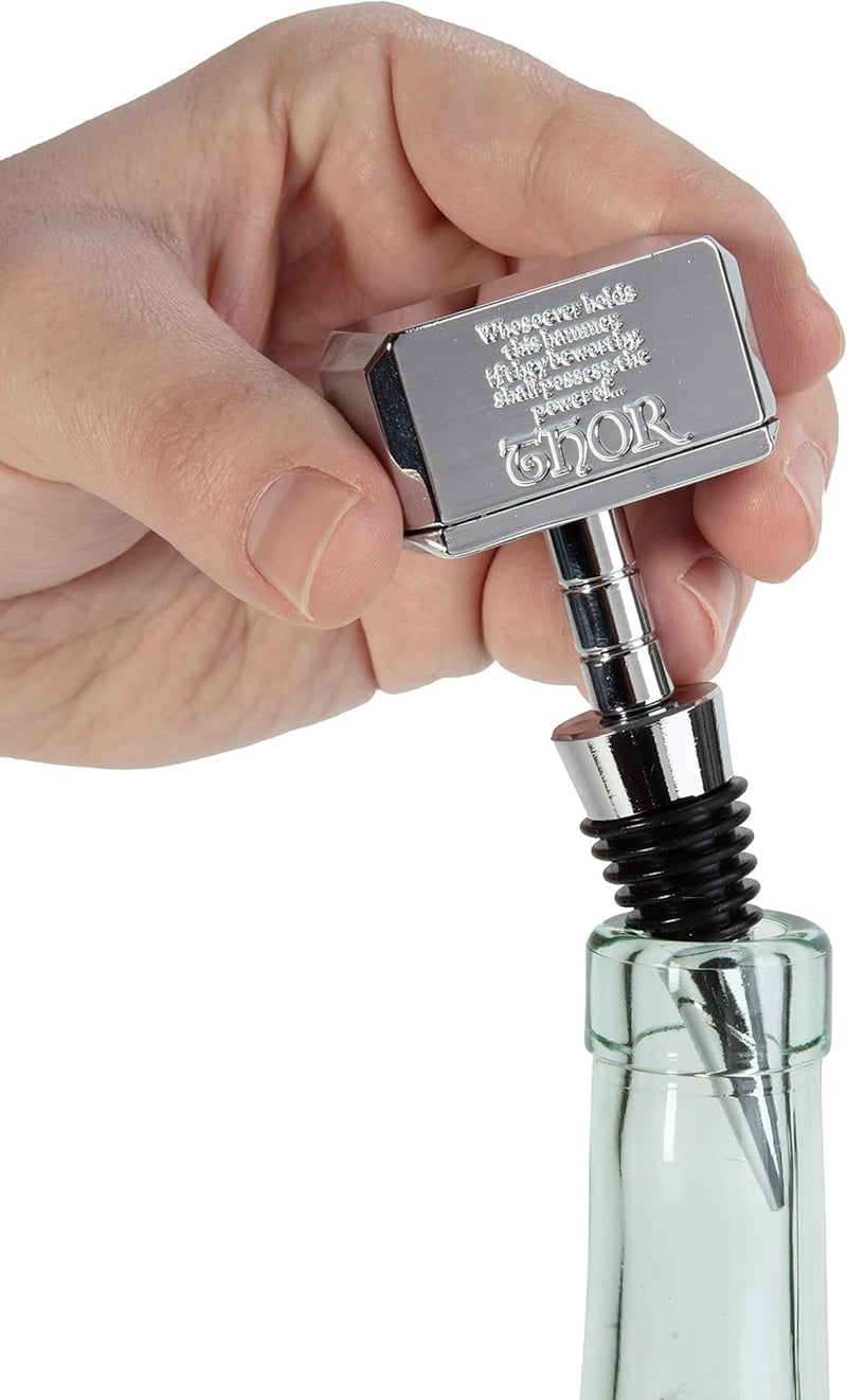Thor Mjolnir Hammer Wine Bottle Stopper - Official Bar Gift for Adults