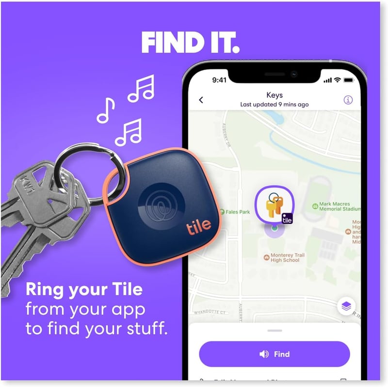 Bluetooth Tracker Tile by Life360 - Key Finder (Black)